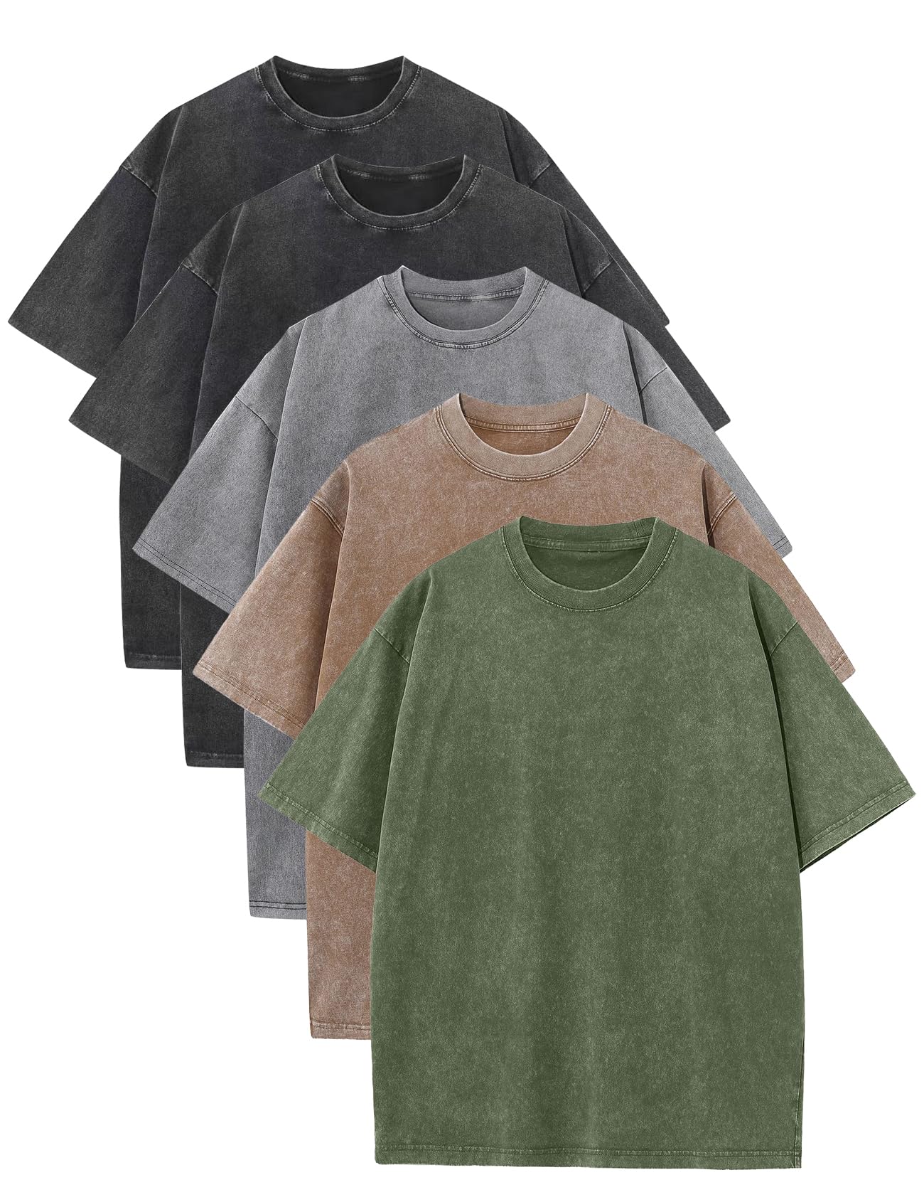 Men's Oversized Acid Wash Heavyweight Cotton T-Shirt