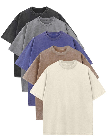 Men's Oversized Acid Wash Heavyweight Cotton T-Shirt