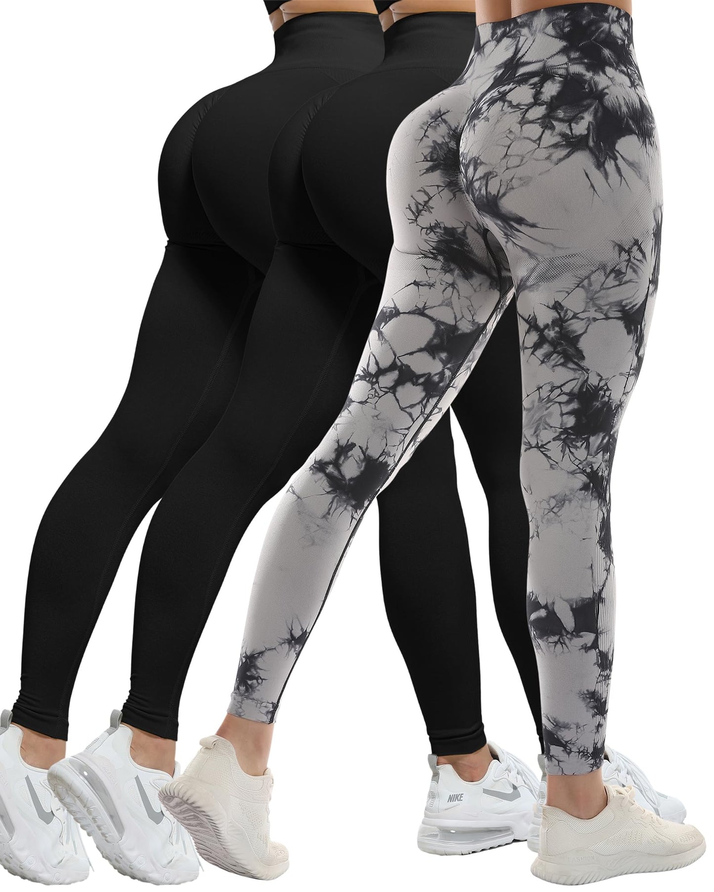 Women's Seamless Workout Leggings Set Butt Lifting 3-Piece