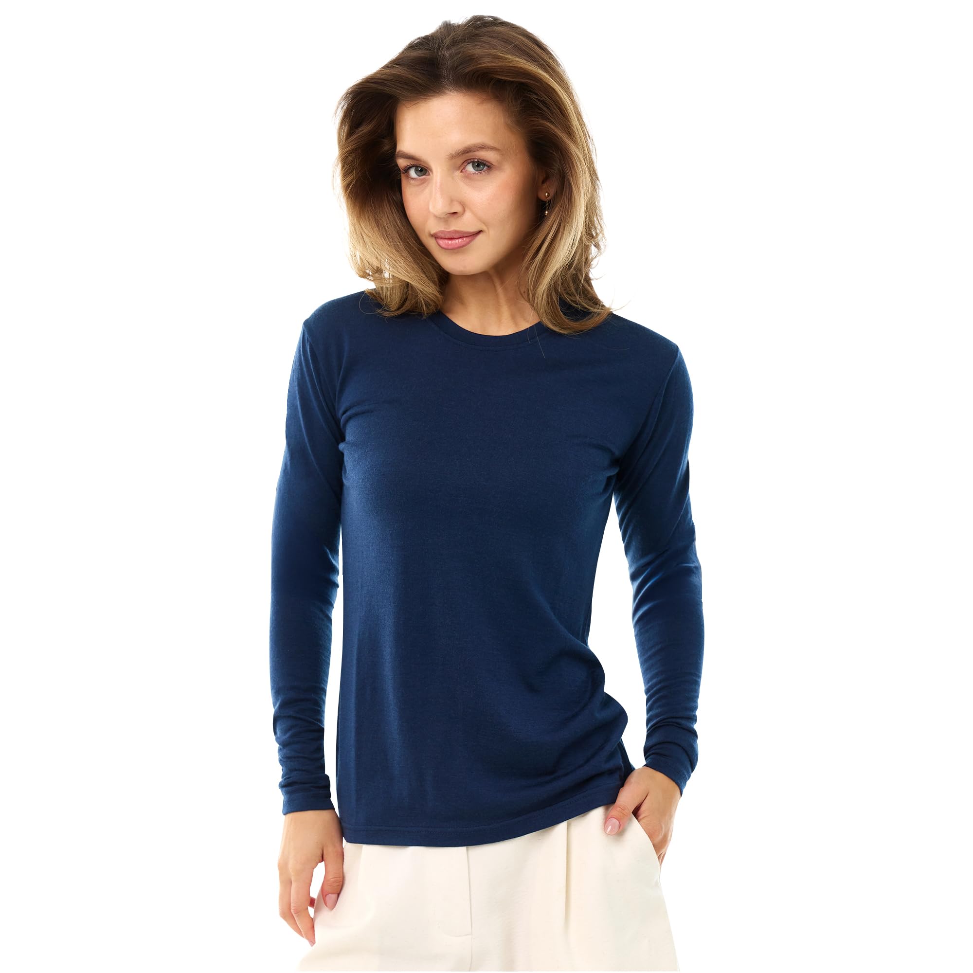Women's Merino Wool Base Layer Long Sleeve Thermal Hiking Shirt
