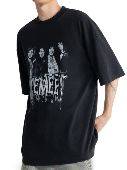 Oversized Unisex Graphic Embroidered Streetwear T-Shirt