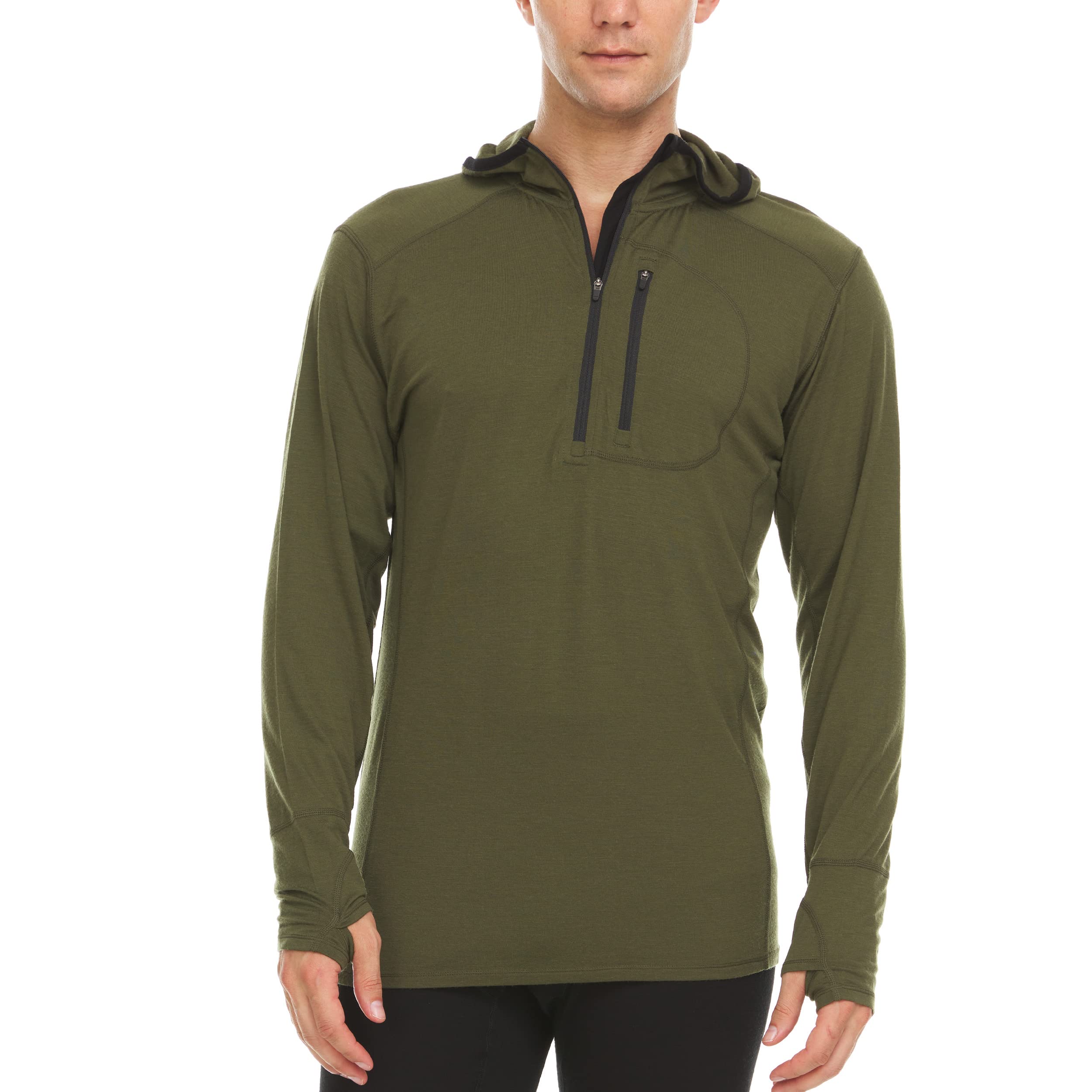 Men's Merino Wool Quarter Zip Sun Hoodie