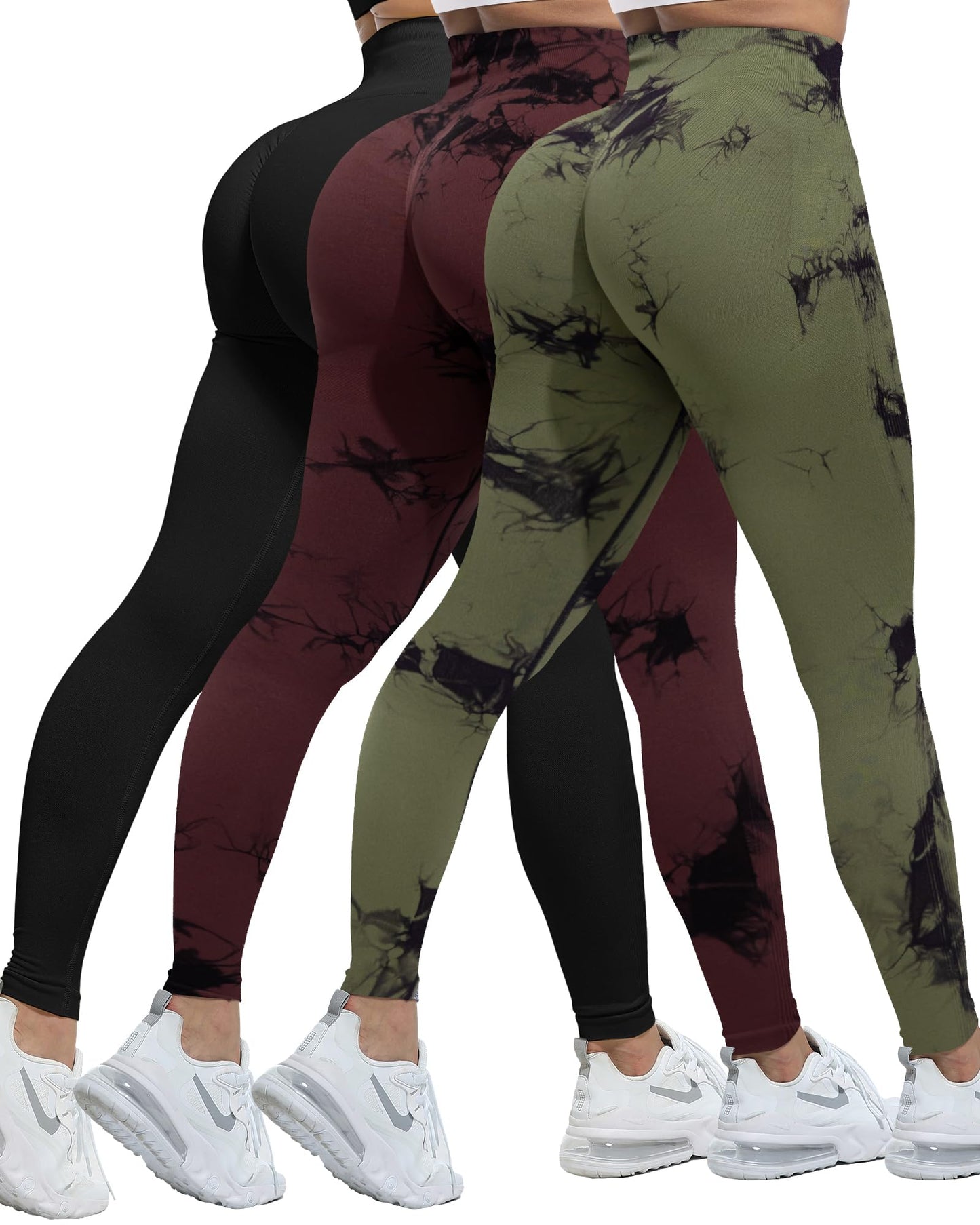 Women's Seamless Workout Leggings Set Butt Lifting 3-Piece