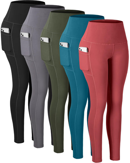 Women's High Waisted Pocket Yoga Leggings Tummy Control