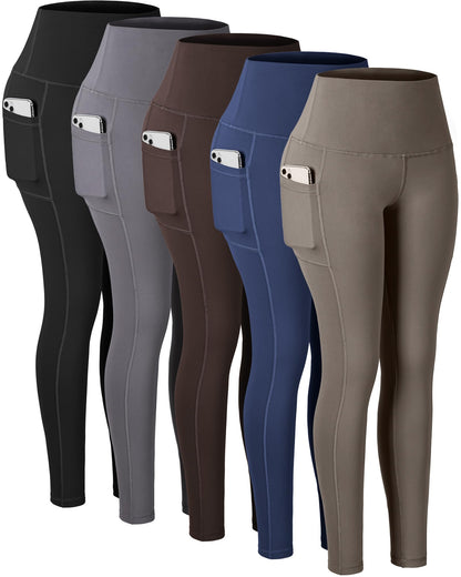 Women's High Waisted Pocket Yoga Leggings Tummy Control