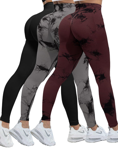 Women's Seamless Workout Leggings Set Butt Lifting 3-Piece