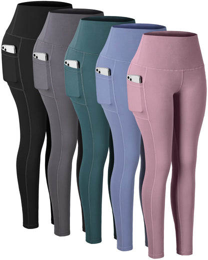 Women's High Waisted Pocket Yoga Leggings Tummy Control