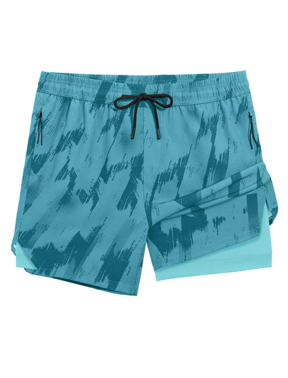 2-in-1 Compression Lined Running Gym Shorts