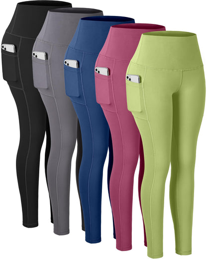 Women's High Waisted Pocket Yoga Leggings Tummy Control