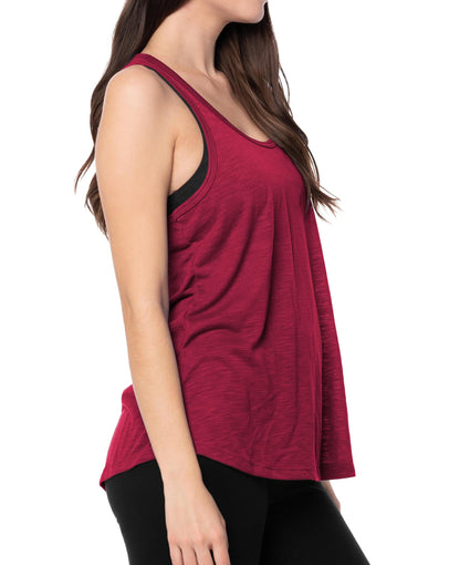 Women's Flowy Slub Racerback Workout Tank Tops Multipack