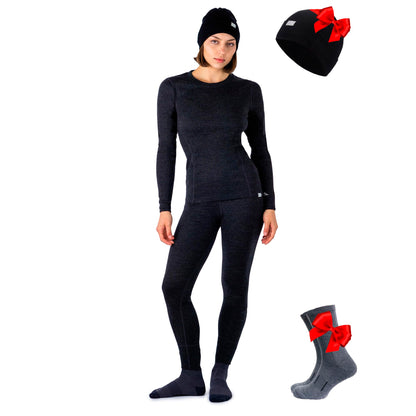 Women's Merino Wool Base Layer Thermal Set Top and Bottom