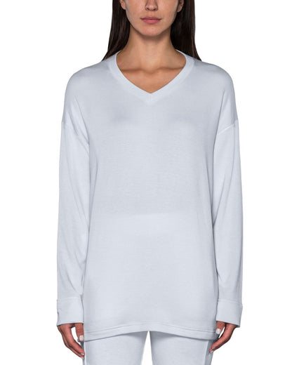 Oversized V-Neck Long Sleeve Modal Tee Relaxed Fit