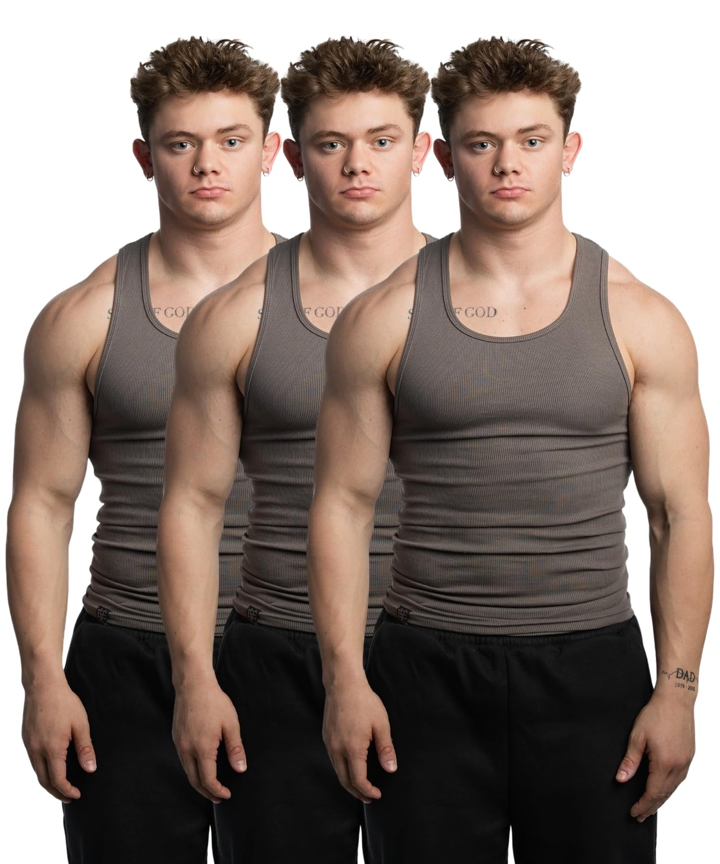Men's Ribbed Cotton Spandex Tank Top