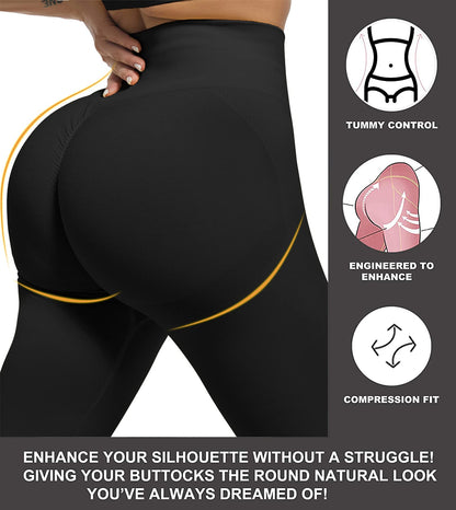Women's Seamless Workout Leggings Set Butt Lifting 3-Piece