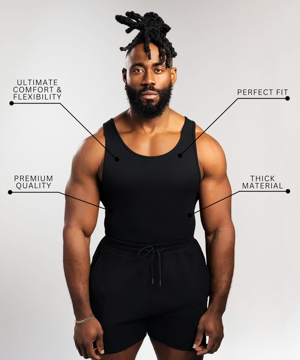 Men's Ribbed Cotton Spandex Tank Top