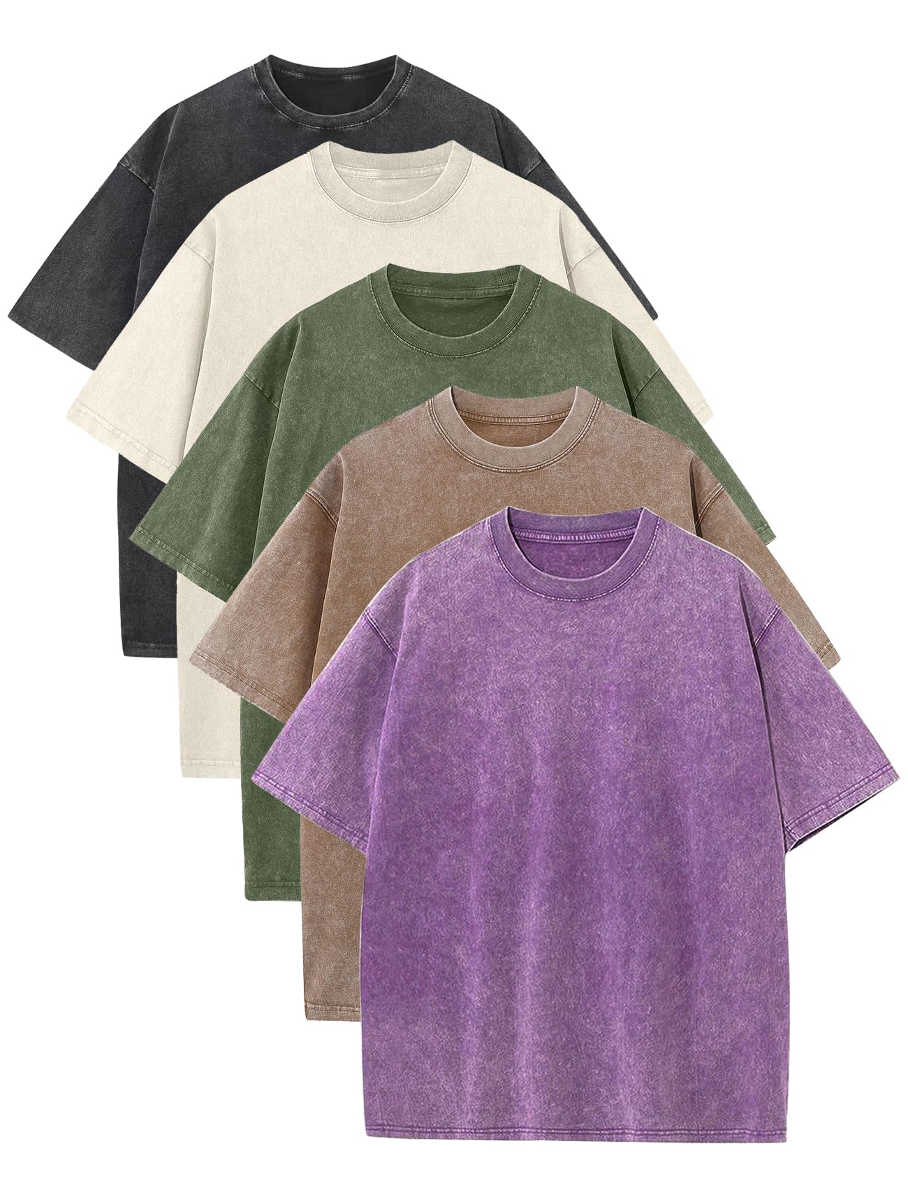 Men's Oversized Acid Wash Heavyweight Cotton T-Shirt