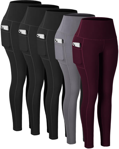 Women's High Waisted Pocket Yoga Leggings Tummy Control