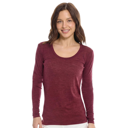 Women's Merino Wool Base Layer Long Sleeve Thermal Hiking Shirt