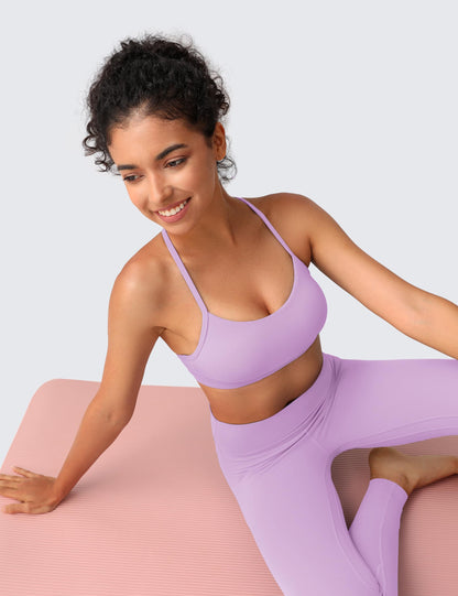 Women's Y Back Racerback Padded Yoga Sports Bra
