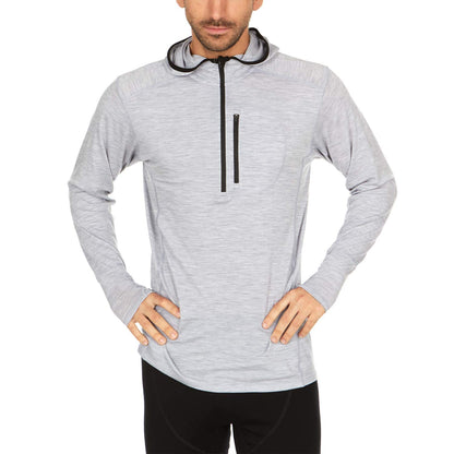 Men's Merino Wool Quarter Zip Sun Hoodie