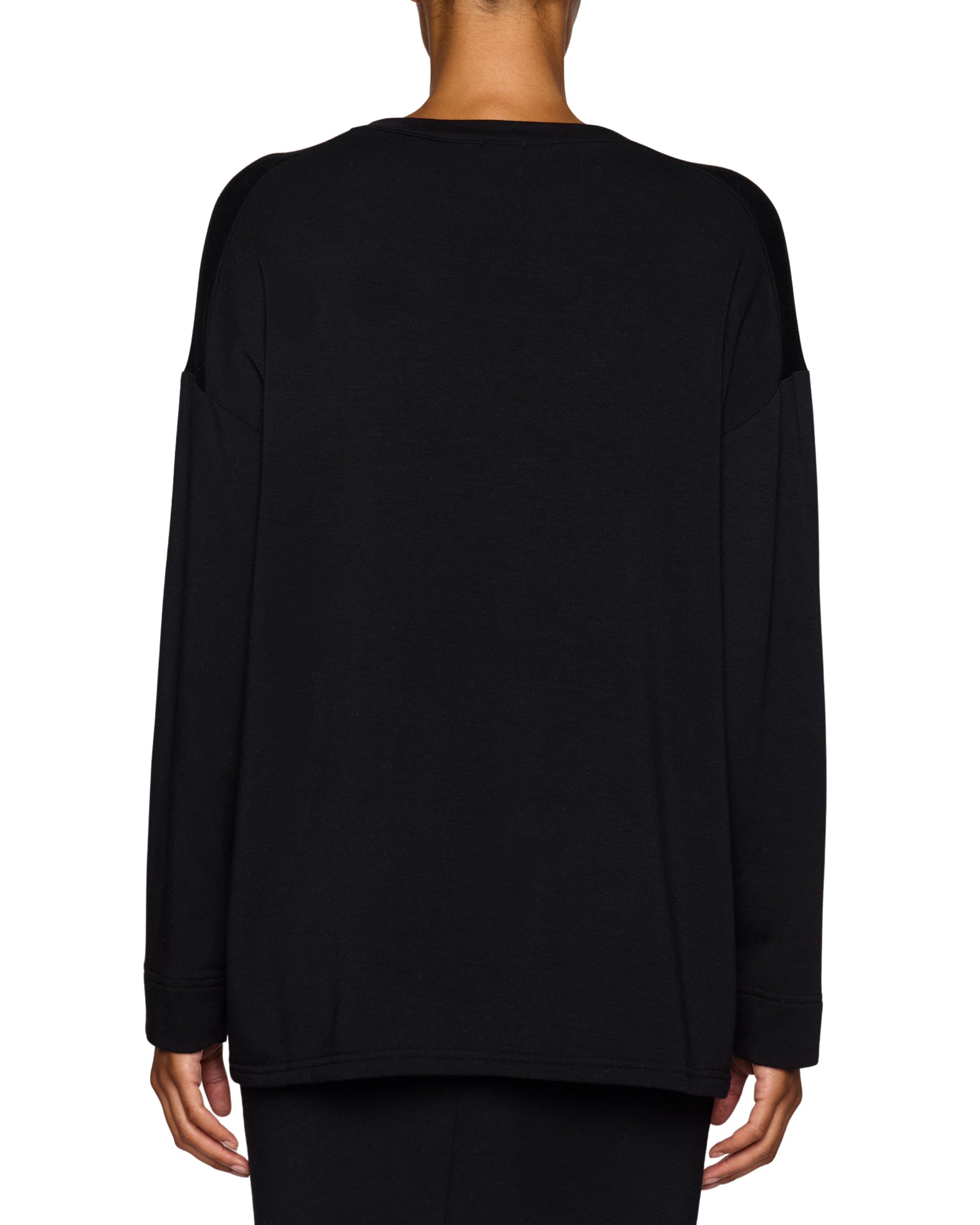 Oversized V-Neck Long Sleeve Modal Tee Relaxed Fit