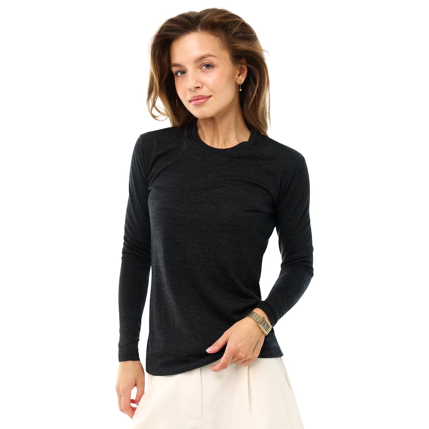Women's Merino Wool Base Layer Long Sleeve Thermal Hiking Shirt