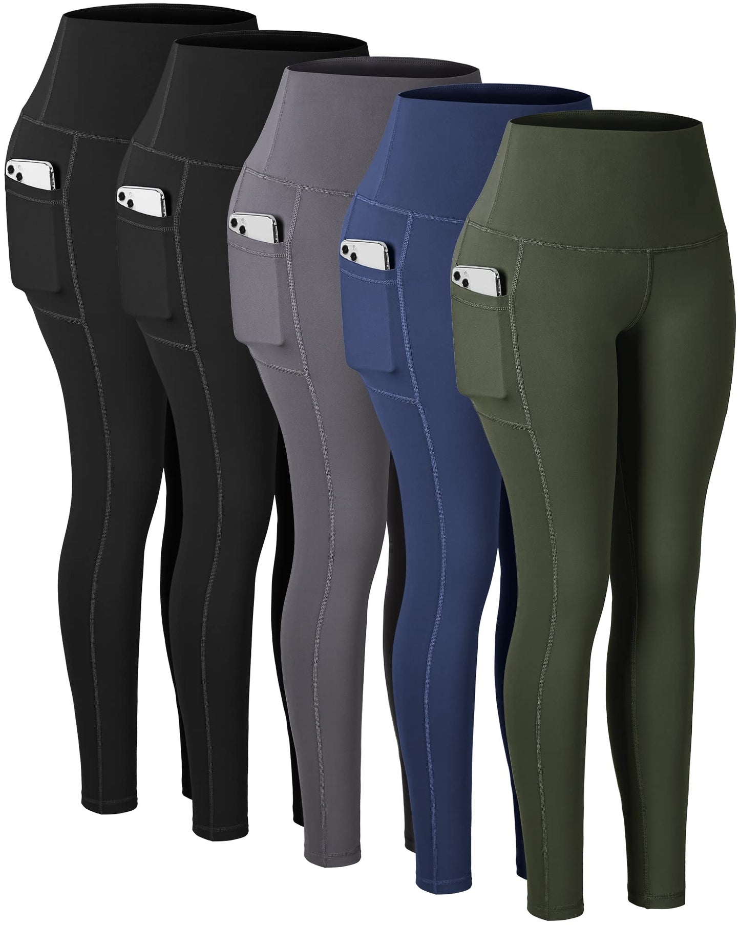 Women's High Waisted Pocket Yoga Leggings Tummy Control