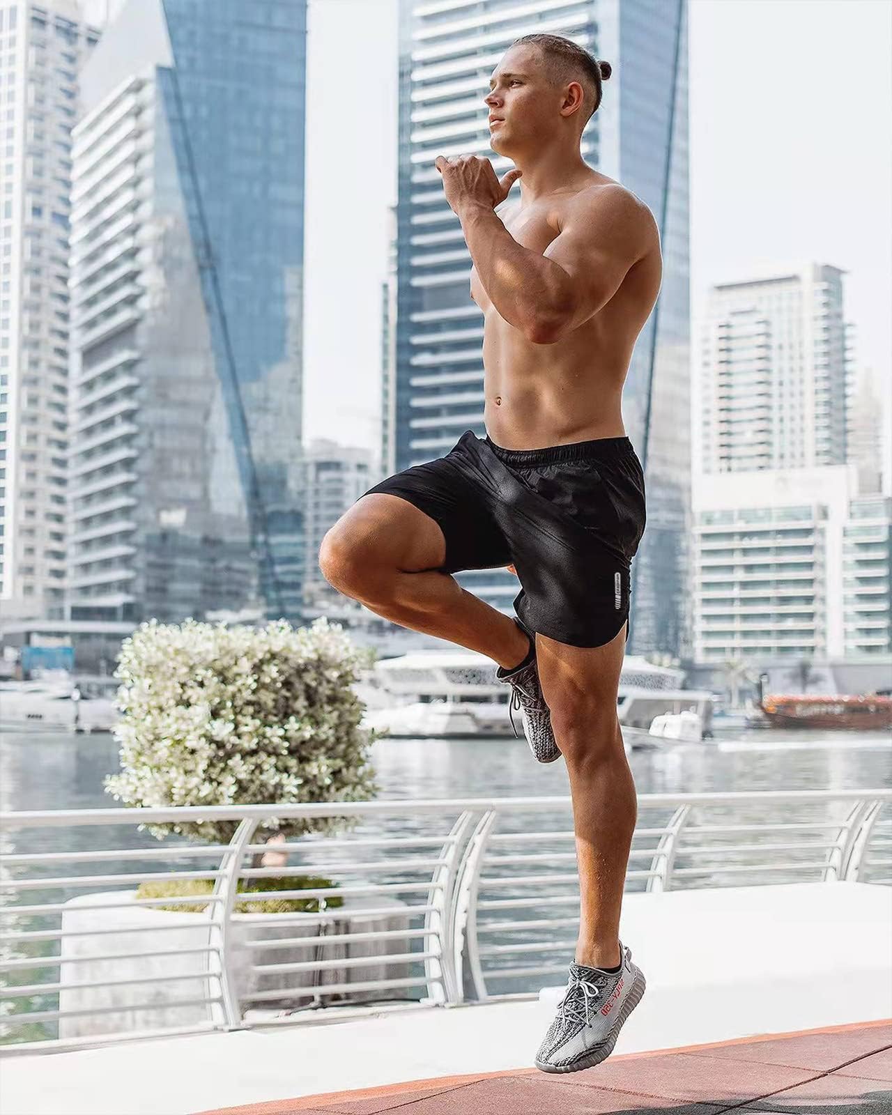 2 Pack Quick Dry 7 Inch Workout Gym Shorts