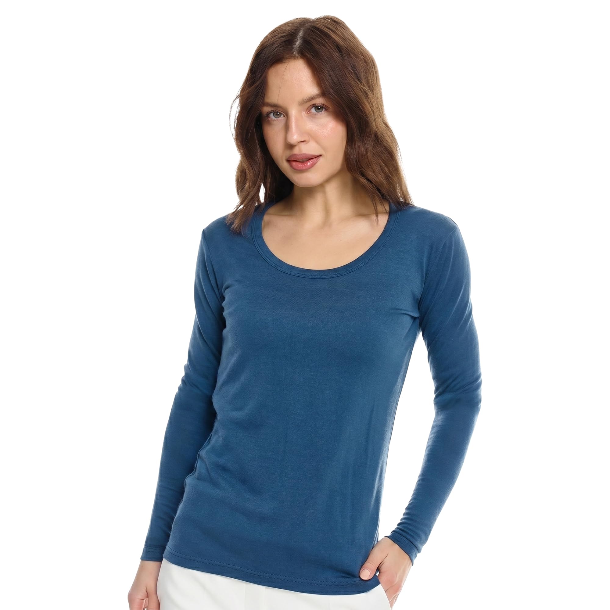 Women's Merino Wool Base Layer Long Sleeve Thermal Hiking Shirt