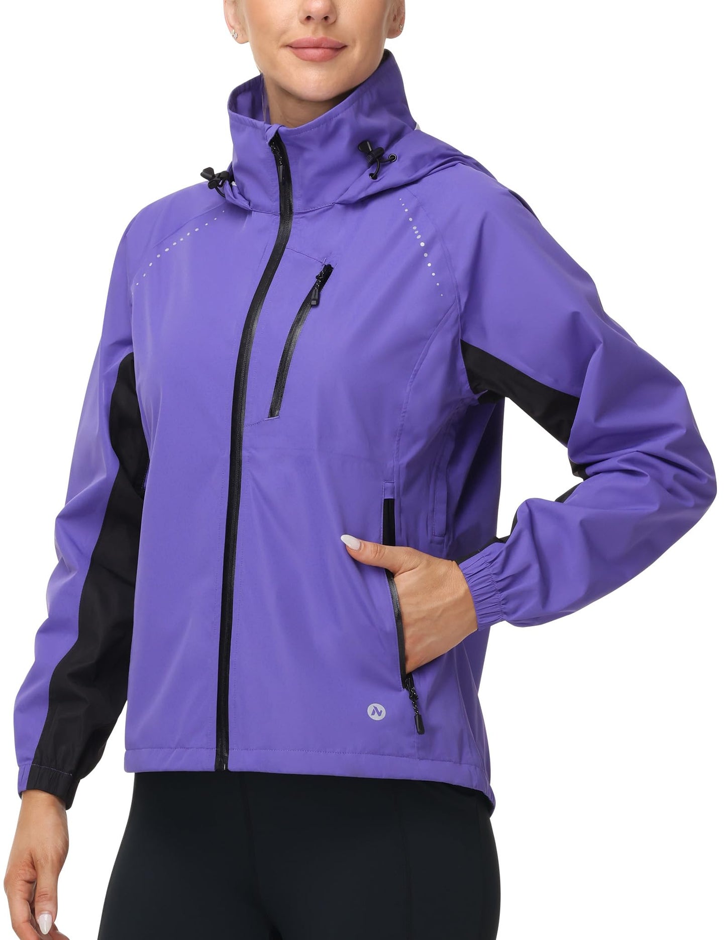 Waterproof Reflective Cycling Rain Jacket Hooded