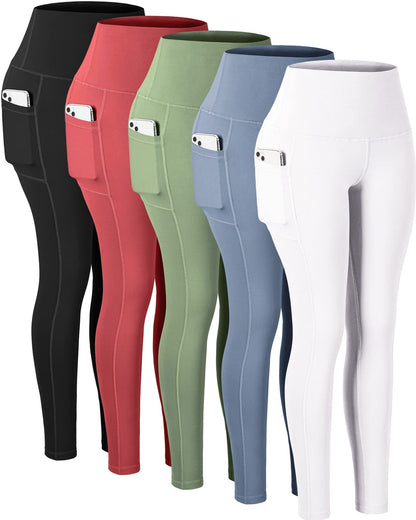 Women's High Waisted Pocket Yoga Leggings Tummy Control