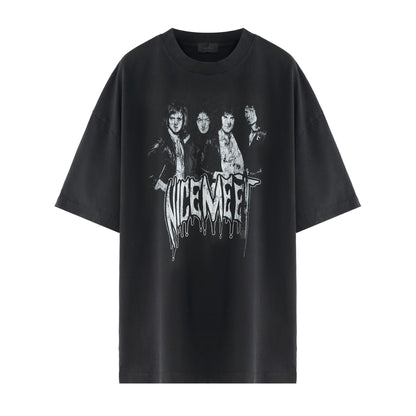 Oversized Unisex Graphic Embroidered Streetwear T-Shirt