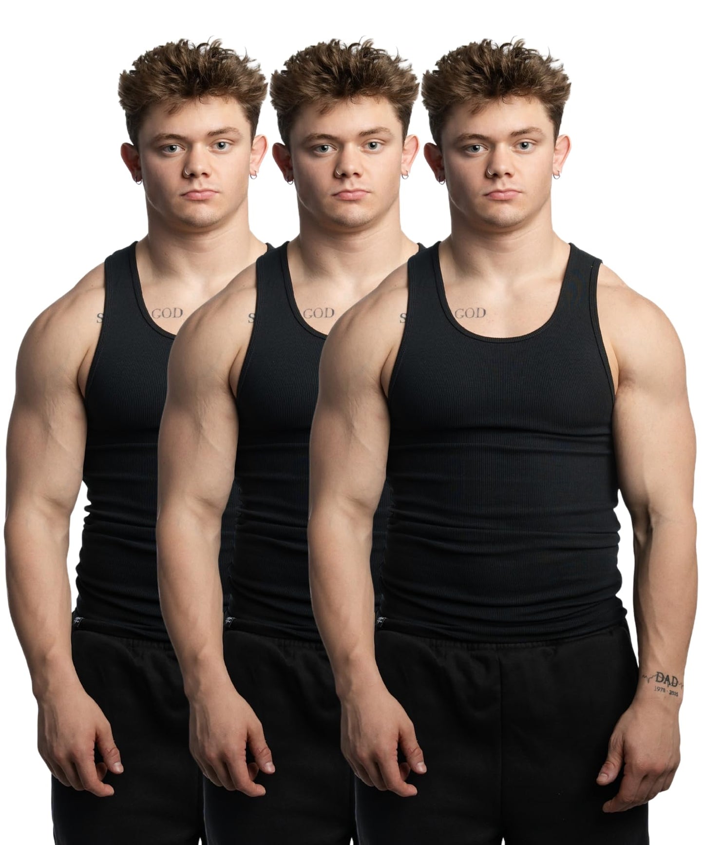 Men's Ribbed Cotton Spandex Tank Top