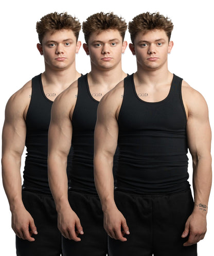 Men's Ribbed Cotton Spandex Tank Top