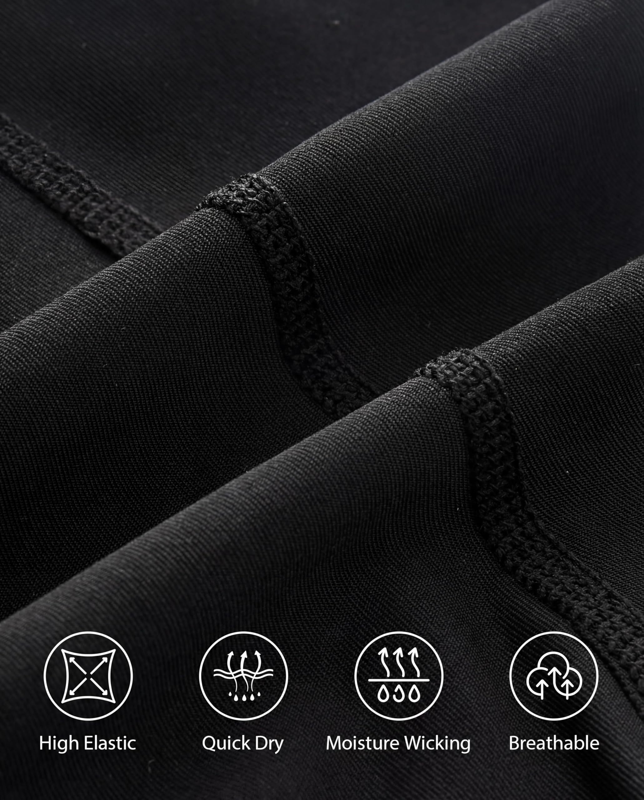 4 Packs Mens Running Compression Shorts Spandex Athletic Workout Gym Shorts Performance Base Layer Underwear Black
