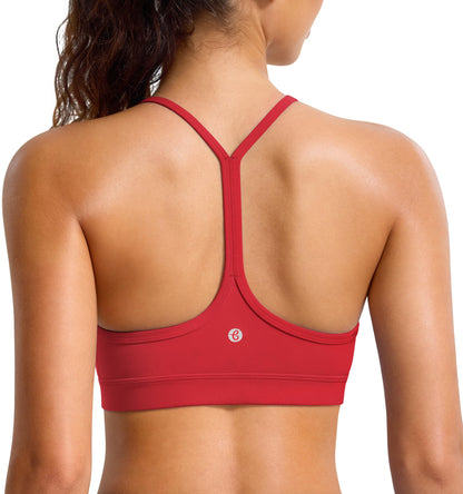 Women's Y Back Racerback Padded Yoga Sports Bra