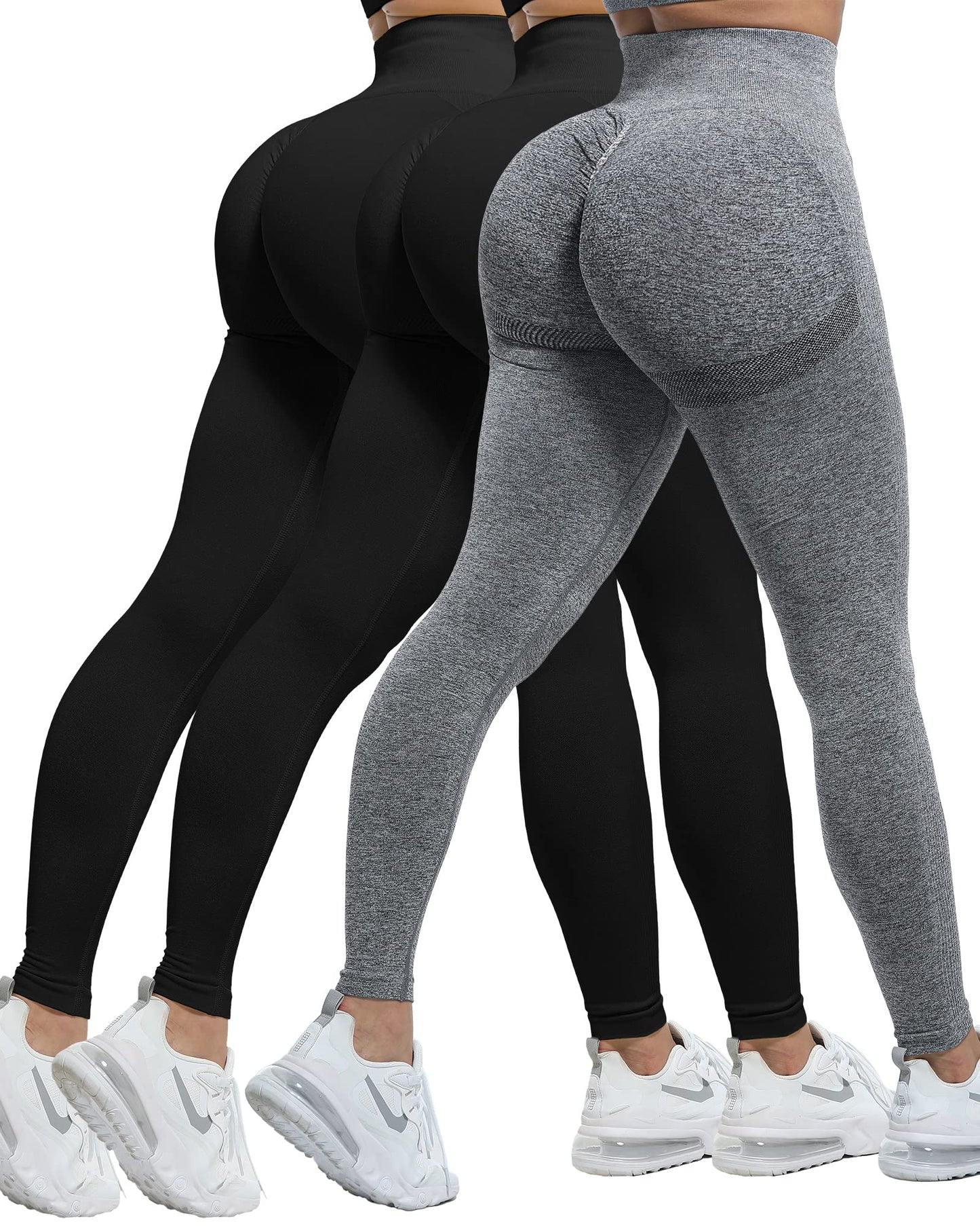 Women's Seamless Workout Leggings Set Butt Lifting 3-Piece
