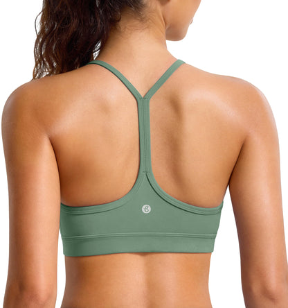 Women's Y Back Racerback Padded Yoga Sports Bra