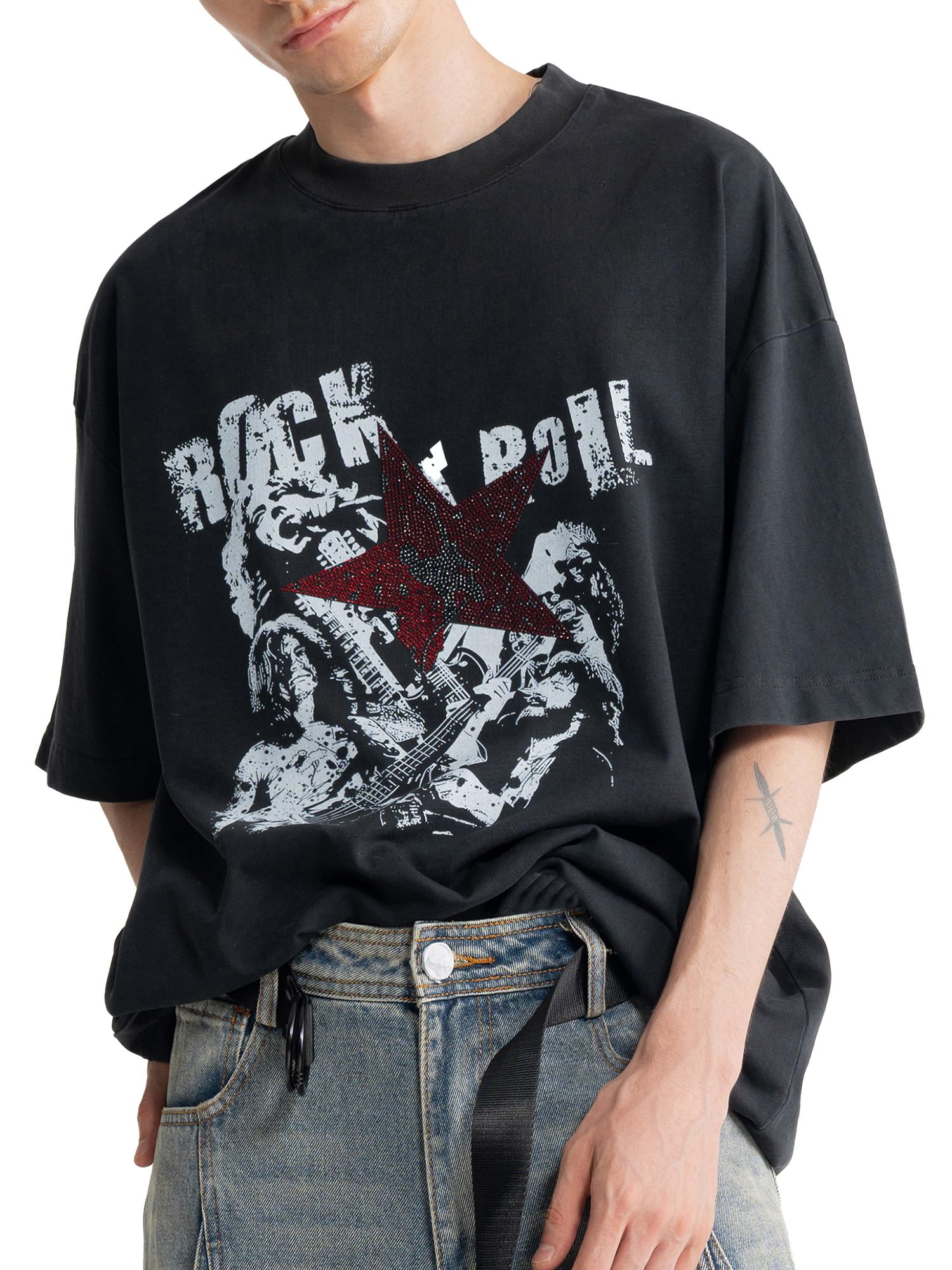 Oversized Unisex Graphic Embroidered Streetwear T-Shirt
