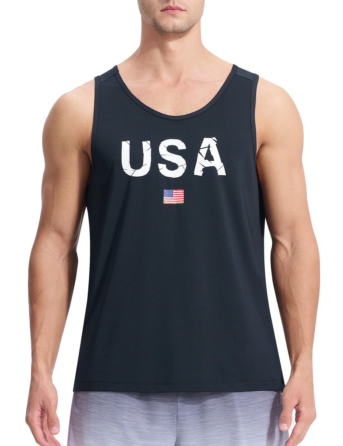 Men's Quick Dry Sleeveless Workout Tank Top Gym Training Shirt