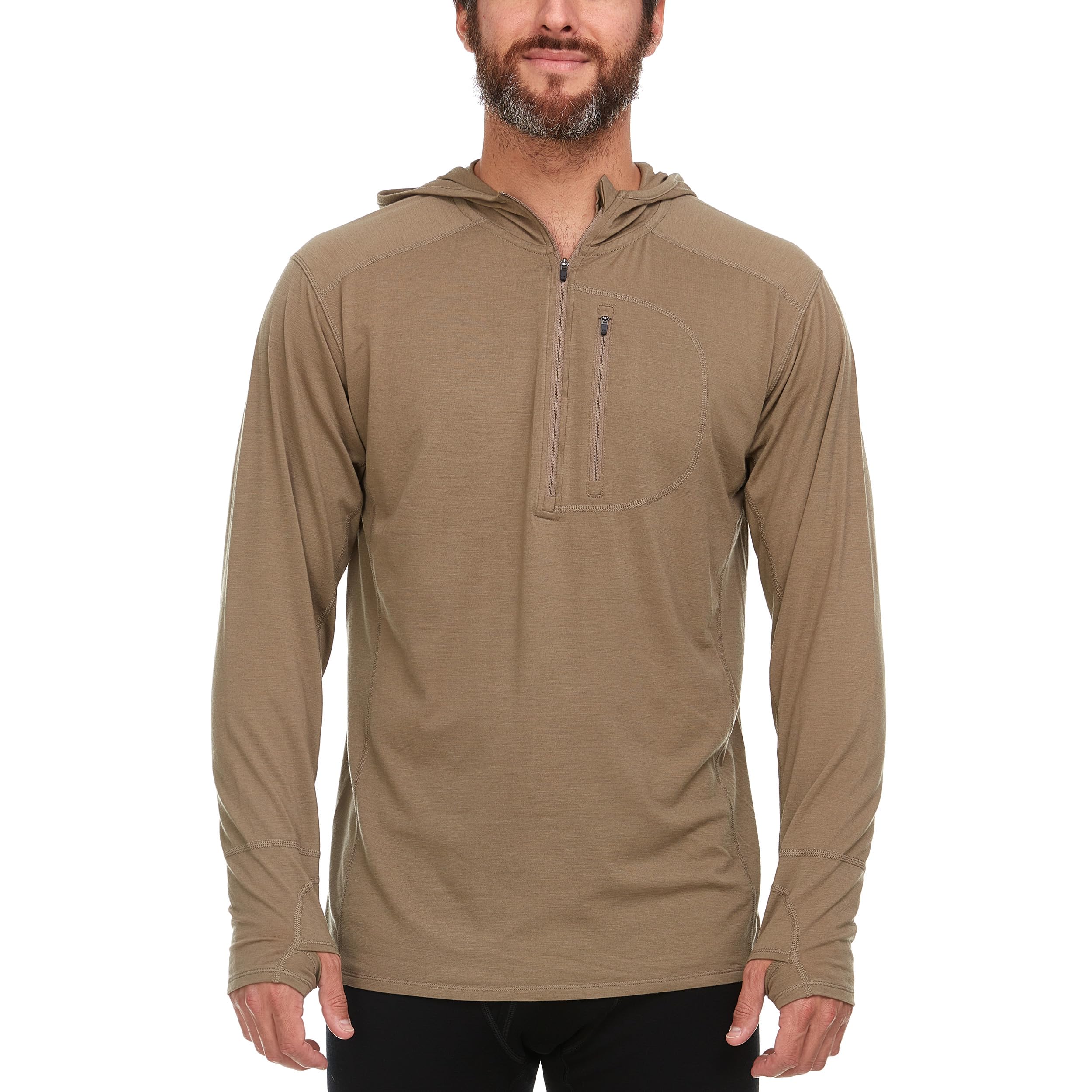 Men's Merino Wool Quarter Zip Sun Hoodie