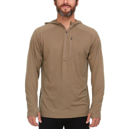 Men's Merino Wool Quarter Zip Sun Hoodie