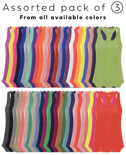 Women's Flowy Slub Racerback Workout Tank Tops Multipack