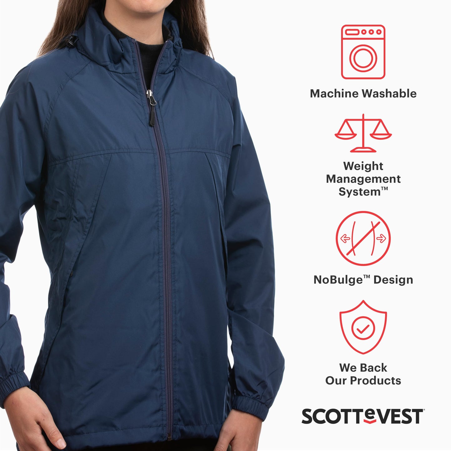 Lightweight Water Repellent Windbreaker Jacket 19 Pockets