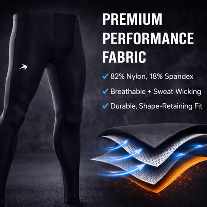 Men's Compression Workout Running Base Layer Tights