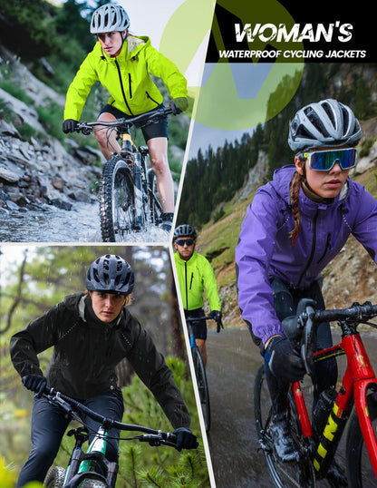 Waterproof Reflective Cycling Rain Jacket Hooded