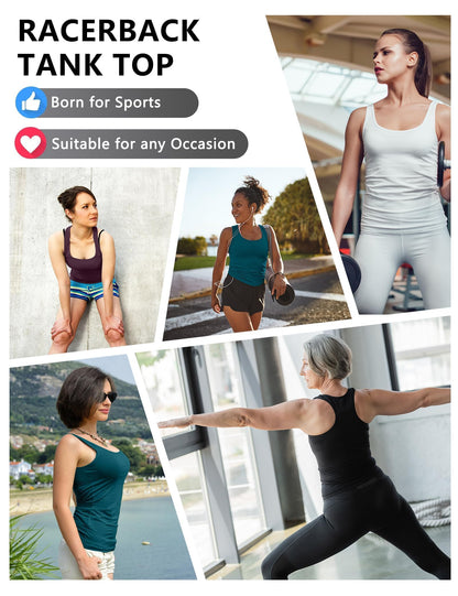 5-Pack Women's Racerback Workout Crop Tank Tops