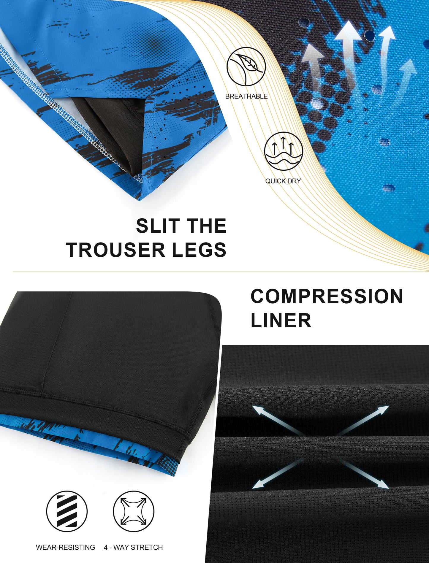 2-in-1 Compression Lined Running Gym Shorts