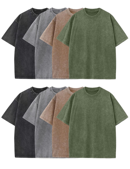 Men's Oversized Acid Wash Heavyweight Cotton T-Shirt